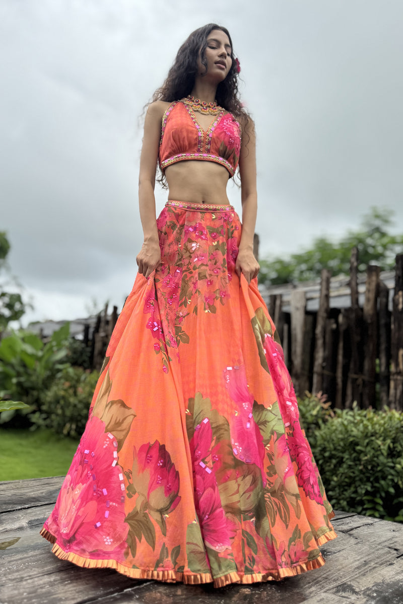 Avneet Kaur In Orange Lehenga Set