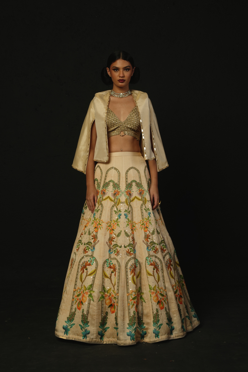 Beige Lehenga set