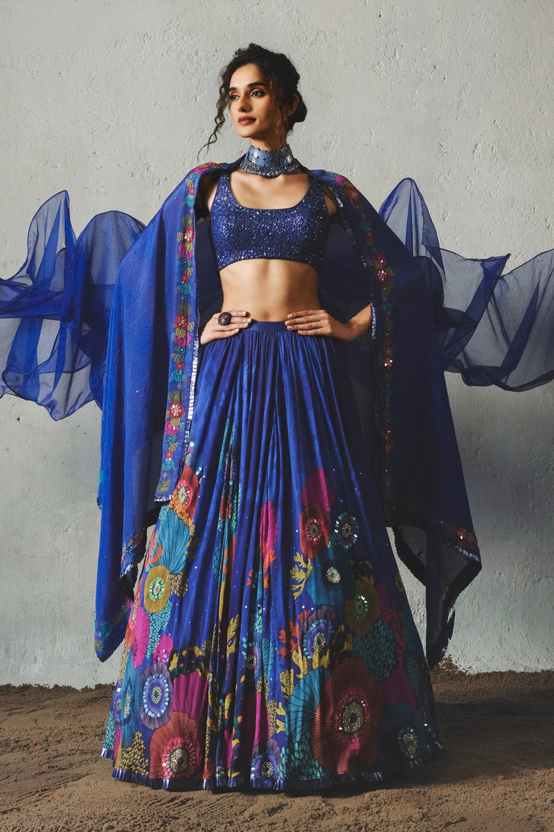 BLUE LEHENGA SET