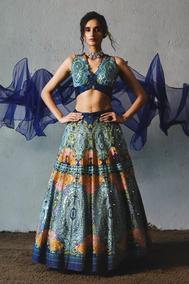 BLUE LEHENGA SET