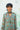 Designer Blue Printed Chiffon Embroidered Kurta | Basil Leaf