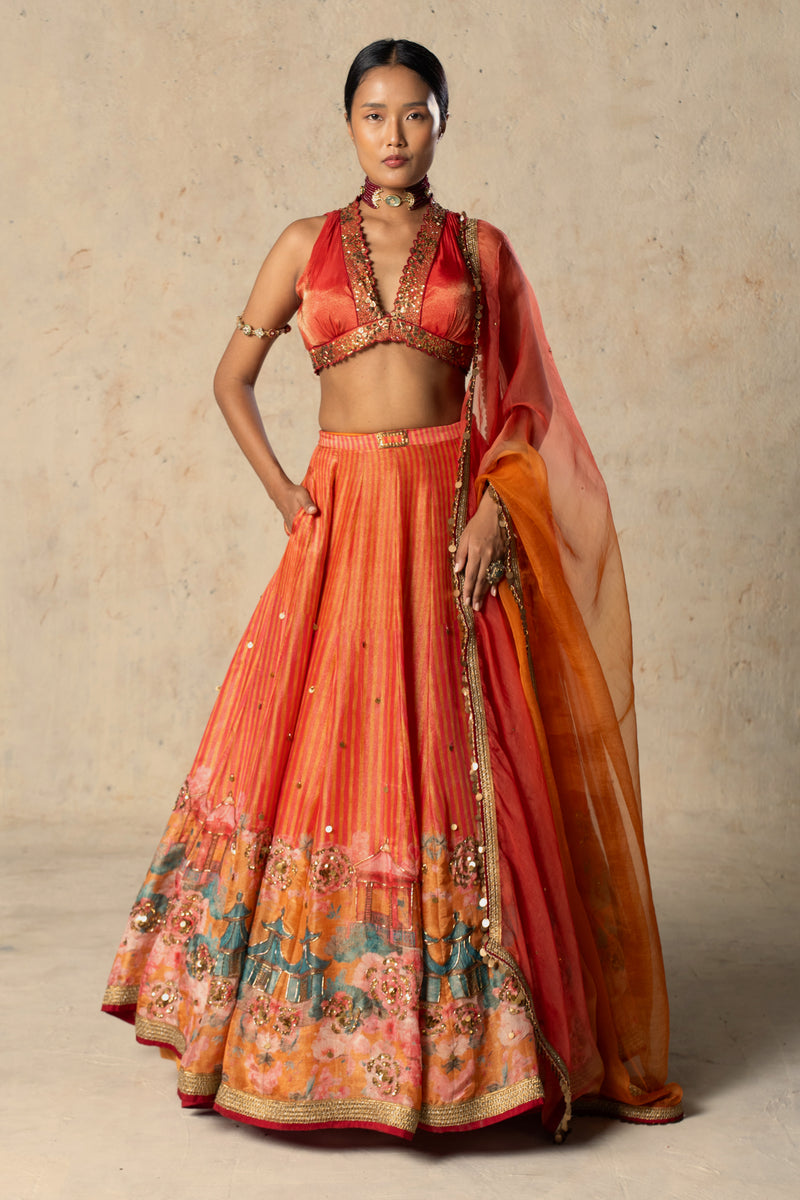 Saffron Radiance Lehenga Set