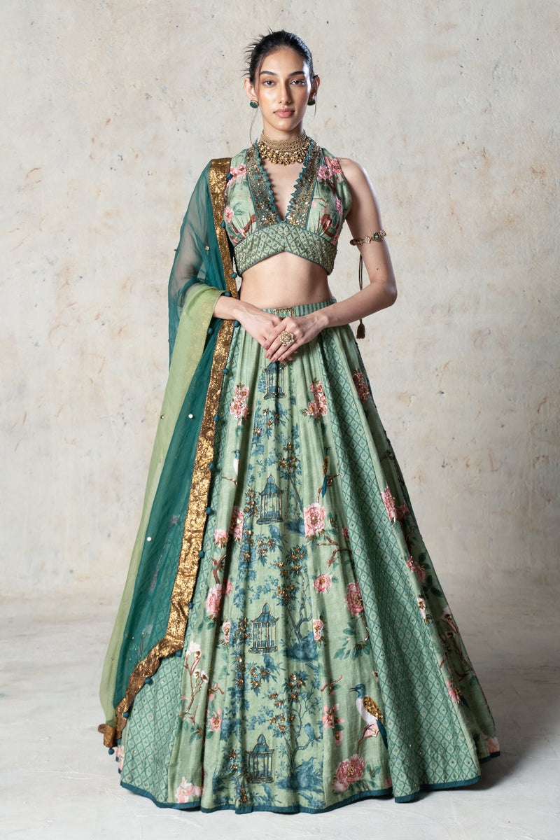 Emerald symphony Lehenga Set