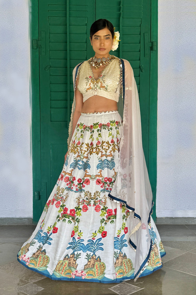 Mini Mathur In Beige Lehenga Set