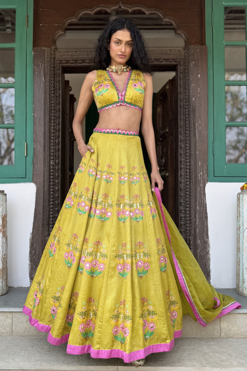 YELLOW LEHENGA SET