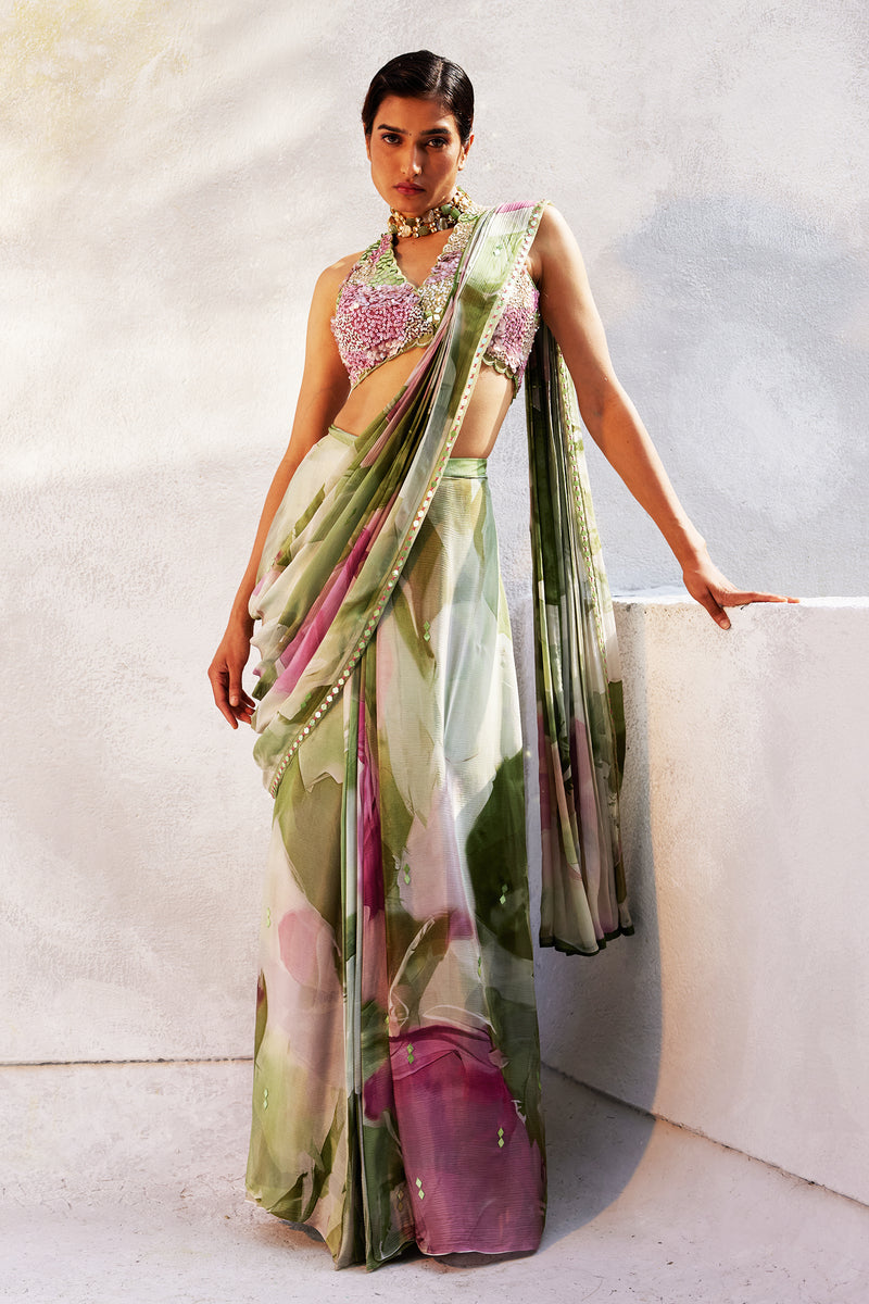 MINT PREDRAPPED SAREE